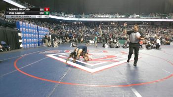 6A 144 lbs 3rd Place Match - Ronald Shuford, Southeast Guilford High School vs Jose Salinas, Union Pines High School