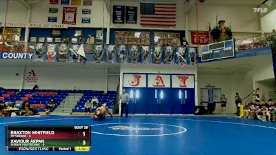 157 lbs Placement (16 Team) - Braxton Whitfield, Mt Vernon vs Xaviour Akpan, Purdue Polytechnic