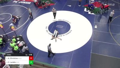 212 lbs Round Of 64 - Austin Christine, Nazareth vs Cody Landis, Elco