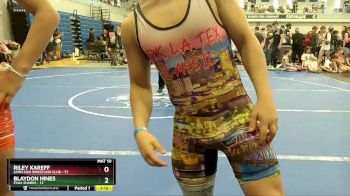 130 lbs Champ. Round 1 - Blaydon Hines, PVAA Sharks vs Riley Kareff, Lions Den Wrestling Club