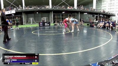 130 lbs Round 1 (6 Team) - Brithany Mondragon, Illinois vs Avery Lynch, Michigan