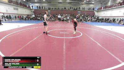 157 lbs Champ. Round 2 - Nolan Wilson, Coconino vs Gavin Oplinger, Hamilton High School