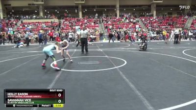 75 lbs 1st Place Match - Holly Eason, South Central Punisher Wrestli vs Savannah Vice, Bluestem Wrestling Club