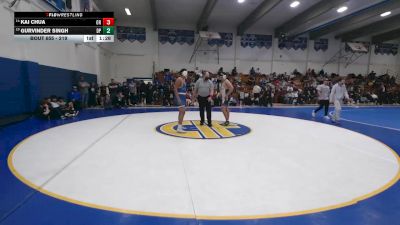 219 lbs Champ. Round 2 - Gurvinder Singh, Dos Palos vs Kai Chua, Oak Ridge