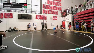 55 lbs Quarterfinal - Jose Rosas Jr., Piedmont vs Caleb Boyd, Harrah Little League Wrestling