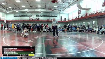 90 lbs Champ. Round 2 - Bricen Spears, Plainfield Middle School vs Josiah Stanton, Bloomington South Wrestling Cl