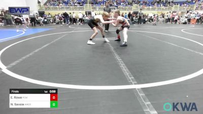 70 lbs Final - Easton Rowe, Ponca City Wildcat Wrestling vs Nathan Savoie, American Killer Bees Edmond