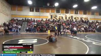 182 lbs Champ. Round 1 - Angel Martinez, Cabrillo/Lompoc vs Christopher Sandoval, Villa Park