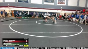 132 lbs Round 1 - Wilkes Hawkins, St. Thomas Catholic vs Seth Huerta, Conroe Woodlands College Park
