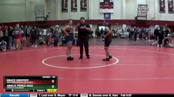 191 lbs Champ. Round 1 - Grace Kristoff, Southern Oregon University vs Abisua Perez-Diaz, Linfield University