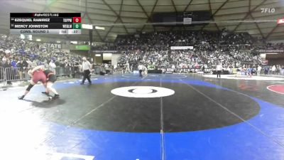 Boys 2A 190 lbs Cons. Round 3 - Ezequiel Ramirez, Toppenish vs Mercy Johnston, Washougal