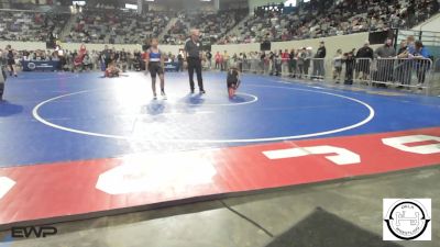 84 lbs Consi Of 8 #2 - Malea Hawkins, Tulsa Union Girls vs Hazel Rumsey, Guthrie