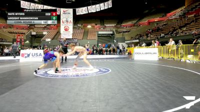 Cadet Boys Lower - 113 lbs Cons. Round 4 - Nate Myers, Kerman High School Wrestling vs Argisht Mamikonyan