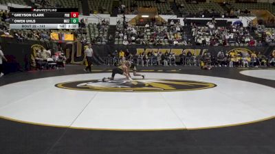141 lbs Quarterfinal - Owen Uhls, Missouri vs Greyson Clark, Purdue