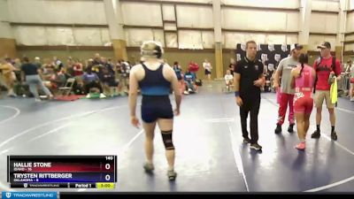 140 lbs Round 3 (4 Team) - Hallie Stone, Idaho vs Trysten Rittberger, Oklahoma