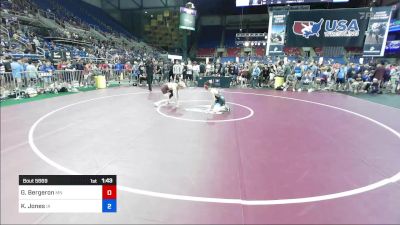 126 lbs Cons 128 #2 - Grant Bergeron, MN vs Kaydin Jones, IA