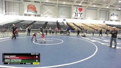 80 lbs 1st Place Match - Cole Davey, B2 Wrestling Academy vs Herix Ostrowski, Lowville Wrestling Club