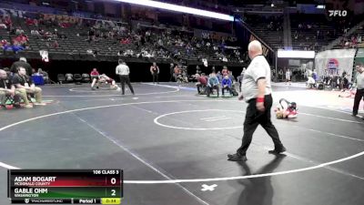 106 Class 3 lbs Cons. Round 2 - Adam Bogart, McDonald County vs Gable Ohm, Washington