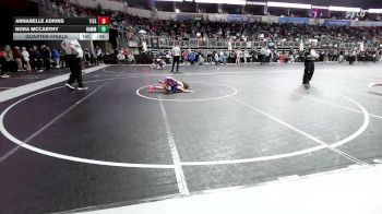 60 lbs Quarterfinal - Annabelle Adkins, Titan Wrestling Institute vs Nora McCarthy, Hammerin Hawks WC