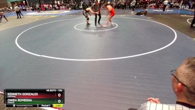 150 lbs Cons. Round 1 - Kenneth Gonzales, Central vs Owen Romesha, Modoc