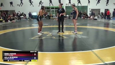 155 lbs Cons. Round 3 - Nyla Burgess, Adrian College vs Erika Novak, Hiram College