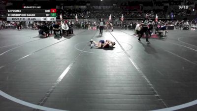 85 lbs Round Of 16 - Cj Flores, Olympic vs Christopher Baldo, Bitetto Trained Wrestling