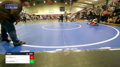 52 lbs Final - Samuel Voss, Skiatook Youth Wrestling vs Deryk Justice, Tahlequah Wrestling Club