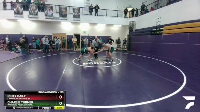 165 lbs Round 2 - Charlie Turner, Worland Middle School vs Ricky Baily, Lander Middle School