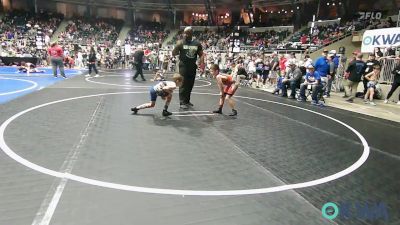 75 lbs Consi Of 16 #2 - Rhyder Sutherland, Pawhuska Elks Takedown vs Tucker Morton, Newkirk Takedown Cub