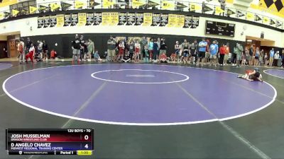 70 lbs Round 3 - Josh Musselman, Dragon Wrestling Club vs D Angelo Chavez, Midwest Regional Training Center