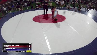 48-51 lbs Round 4 - Penelope Valencia, California vs Storm Porter, Utah