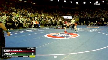 106 Class 3 lbs 1st Place Match - Jaxson Shute, Platte County vs Ryzen Isringhausen, Branson