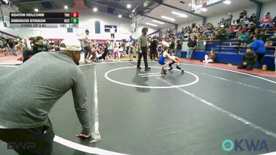 49 lbs Consi Of 8 #1 - Keaton Holcomb, Tahlequah Wrestling Club vs Emerson Stinson, Victory Youth Wrestling