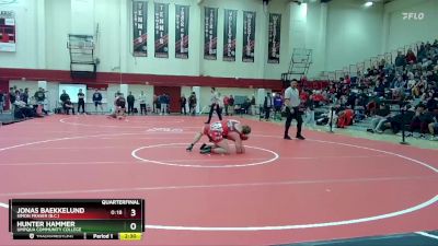 197 lbs Quarterfinal - Jonas Baekkelund, Simon Fraser (B.C.) vs Hunter Hammer, Umpqua Community College