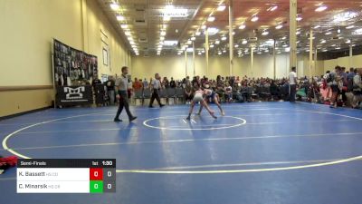 98 lbs Semifinal - Keegan Bassett, HS The Compound RTC vs Cain Minarsik, HS Camp Reynolds