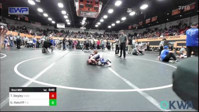 58 lbs Semifinal - Tyde Begley, Choctaw Ironman Youth Wrestling vs Gunnar Ratcliff, F-5 Grappling