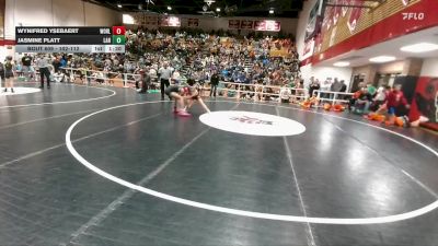 102-112 lbs Cons. Round 2 - Jasmine Platt, Lander Middle School vs Wynifred Ysebaert, Worland Middle School