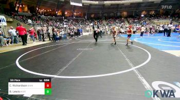 66 lbs 5th Place - Cole Richardson, Barnsdall Youth Wrestling vs Brantley Lewis, Mustang Bronco Wrestling Club