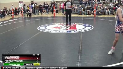 105 lbs Champ. Round 1 - Waylon Enger, St. Francis Gladiators vs Monyka Tweeton, Buffalo