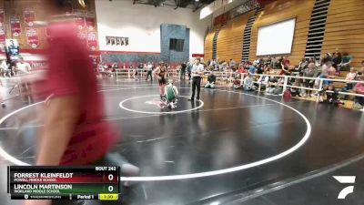 110 lbs Quarterfinal - Forrest Kleinfeldt, Powell Middle School vs Lincoln Martinson, Worland Middle School