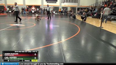 PW-13 lbs Cons. Round 1 - Jaxen Duggan, Marion Wolves vs Cael Hansen, Waverly Area Wrestling Club