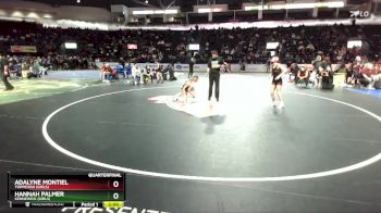 Girls 110 lbs Quarterfinal - Adalyne Montiel, Toppenish (Girls) vs Hannah Palmer, Kennewick (Girls)