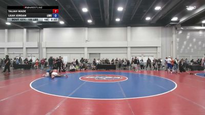 155 lbs Cons. Sub-semis - Taliah Wade vs Leah Jordan, Level Up Wrestling Center