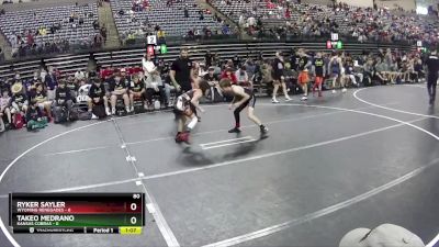 80 lbs Quarterfinals (8 Team) - Takeo Medrano, Kansas Cobras vs Ryker Sayler, Wyoming Renegades