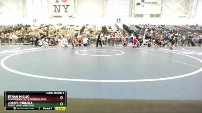 80 lbs Cons. Round 3 - Ethan Miglio, Canandaigua Youth Wrestling Club vs Joseph Monell, Owego Youth Wrestling