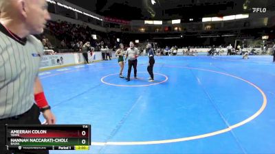 114 lbs Semifinal - Ameerah Colon, Tempe vs Hannah Naccarati-Cholo, Basha