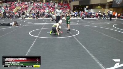 90 lbs Champ. Round 2 - Lincoln Schwettman, Badlands Elite vs Kayvin Bellew, Mulvane Jr. Wrestling Club