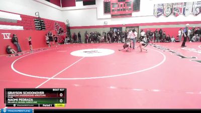 82 lbs Cons. Semi - Grayson Schoonover, Okanogan Underground Wrestling Club vs Naomi Pedraza, SelahFlo Vikings Wrestling