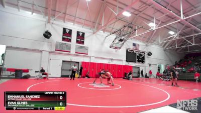 285 lbs Champ. Round 2 - Emmanuel Sanchez, Victor Valley College vs Evan Glines, Sacramento City College