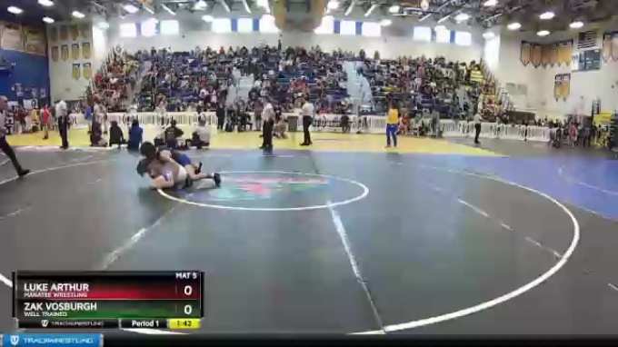 Luke Arthur 120 lbs Champ. Round 1 - Luke Arthur, Manatee Wrestling vs Zak Vosburgh ...